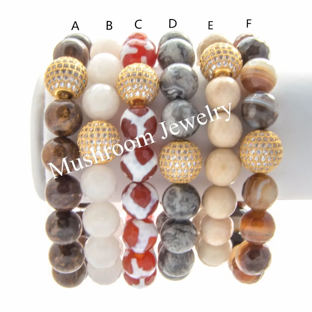 

Pave Gold zircon bracelet Stone bracelet Dzi Agates Tiger Eye Stone Bohemian Stretch Bracelet