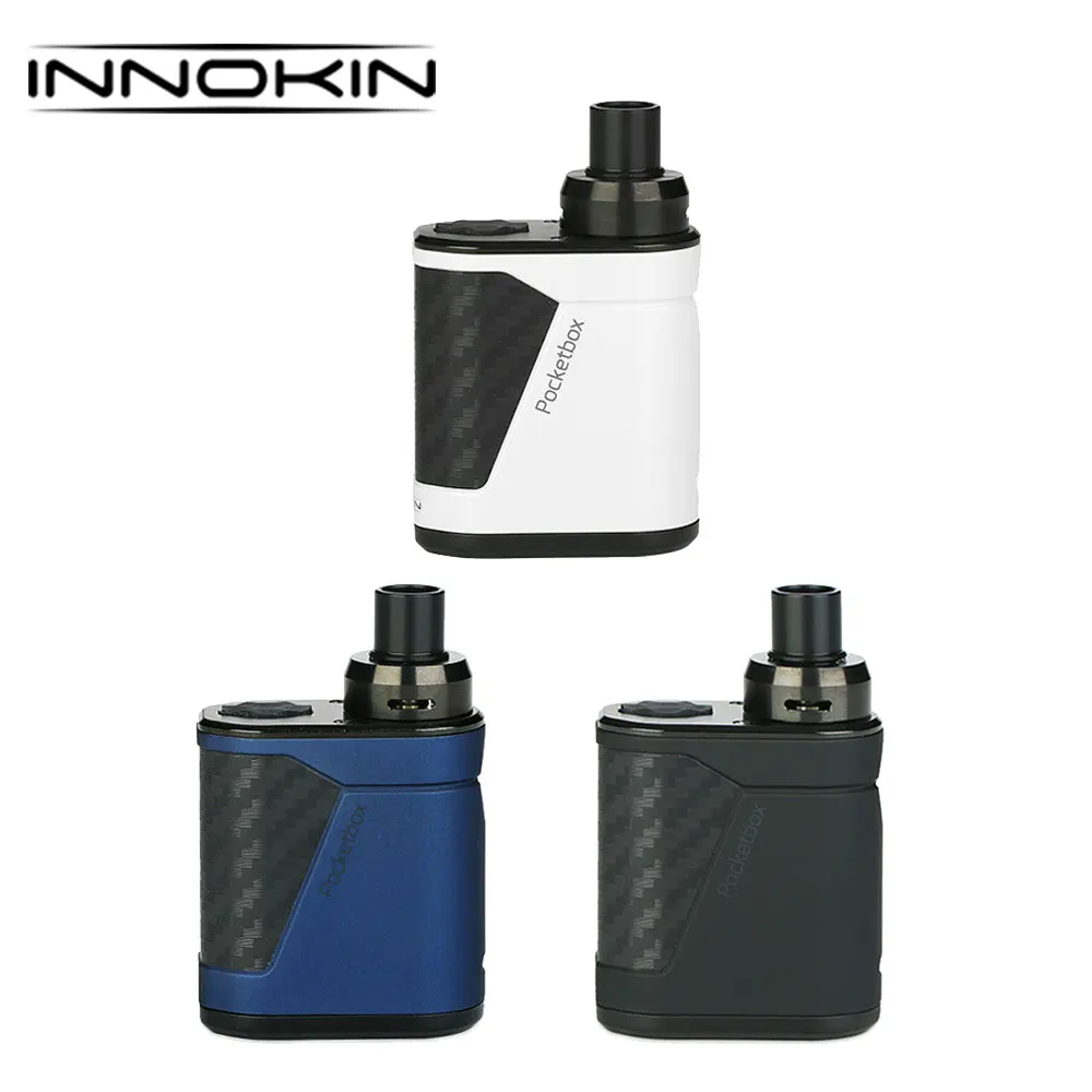 Оригинал 40 Вт Innokin Pocketbox комплект 1200 мАч Батарея с 2 мл бак и 0.35ohm DL катушки и 1.2ohm катушка MTL комплект для электронной сигареты против Innokin