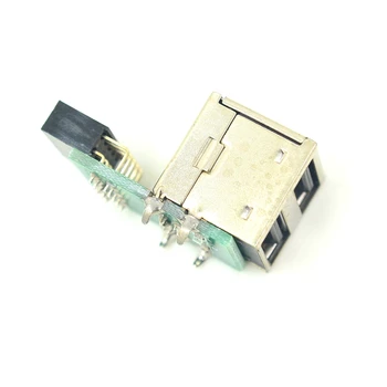 

1pcs/USB 2.0 9Pin Female TO Dual Double 2 Port A Female HUB Adapter Converter Motherboard PCB Board Card Extender Internal PC