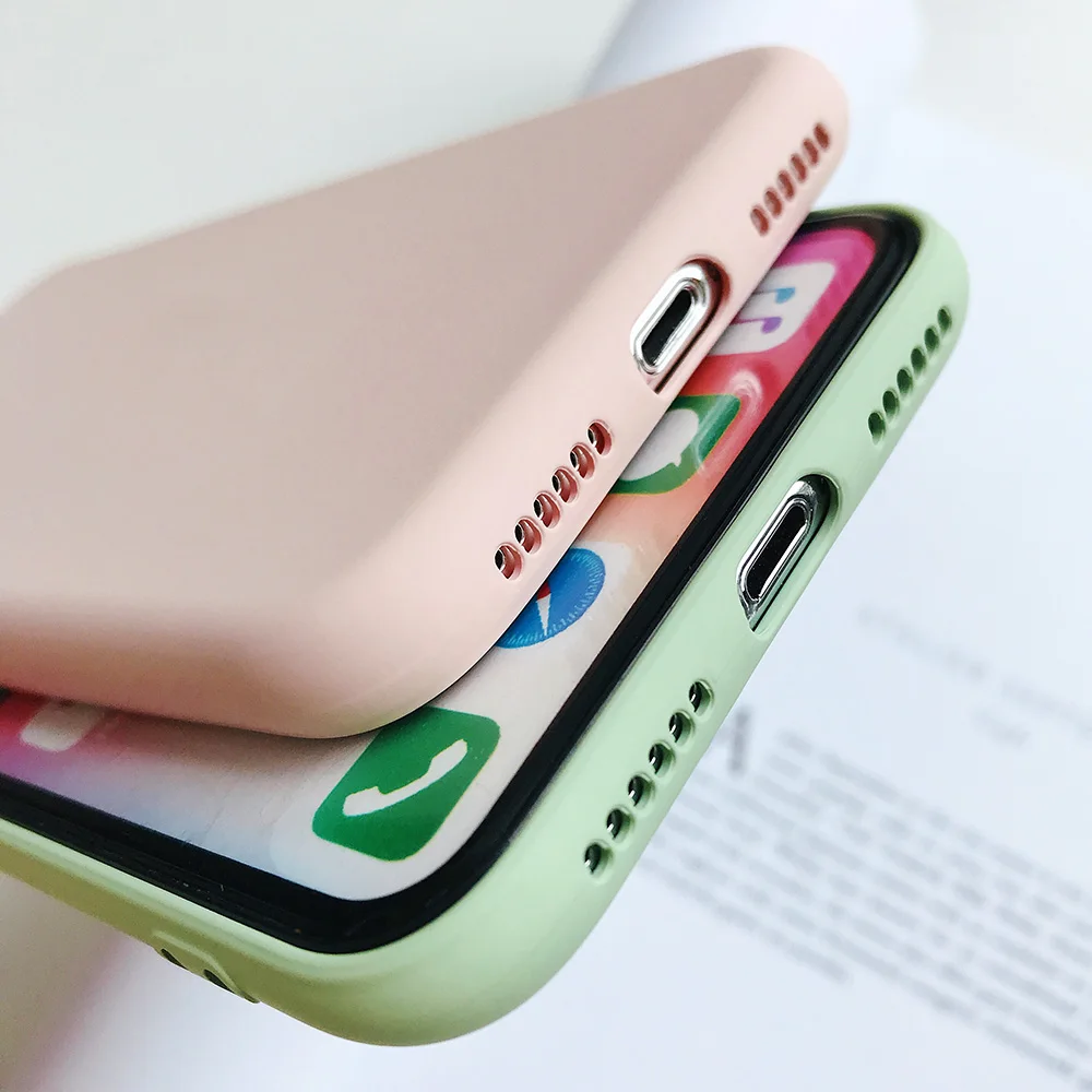 KIPX1124_6_JONSNOW Pure Color Silicone Case for iPhone XS XR XS Max 6 6S 6P 7 8 Plus Ultra-thin Matte Dirt-resistant Soft TPU Solid Cover