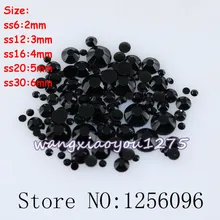 100-1000pcs/bag,Nail Art,SS6/12/16/20/30,Black resin flat back crystal rhinestone,Not Hotfix,Use glue,phone case,applique,nails