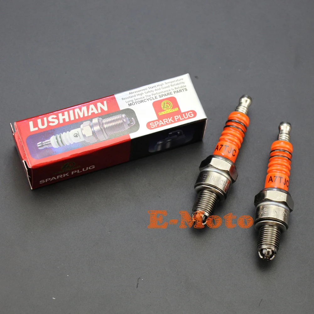 2x Spark Plug A7tc A7tjc 3 Electrode For Gy6 50cc125cc Moped Scooter