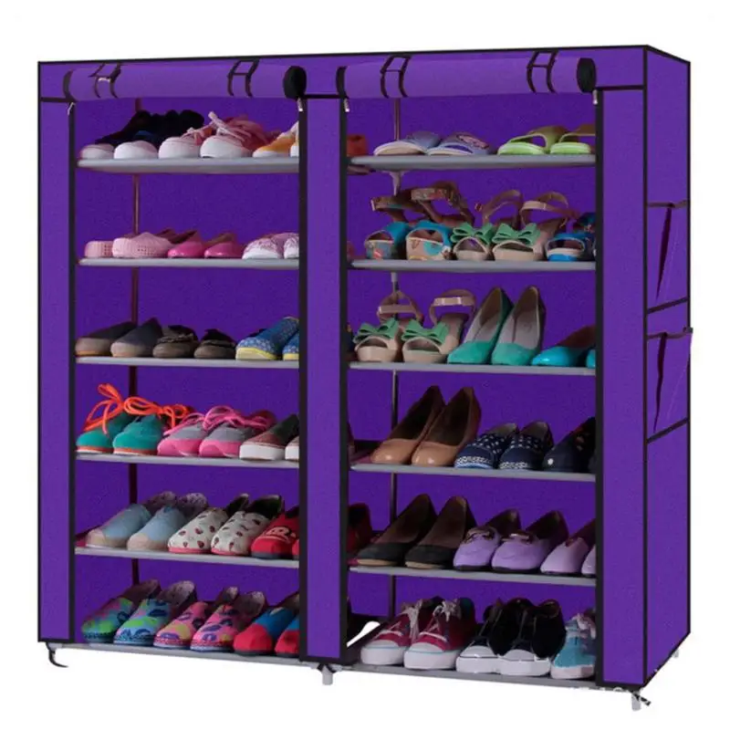 

6Layers 12Grids Non-woven Fabric Shoe Rack Simple Furniture Multi-functional Shoe Storage Cabinets Folding Dustproof Shoe Shelf