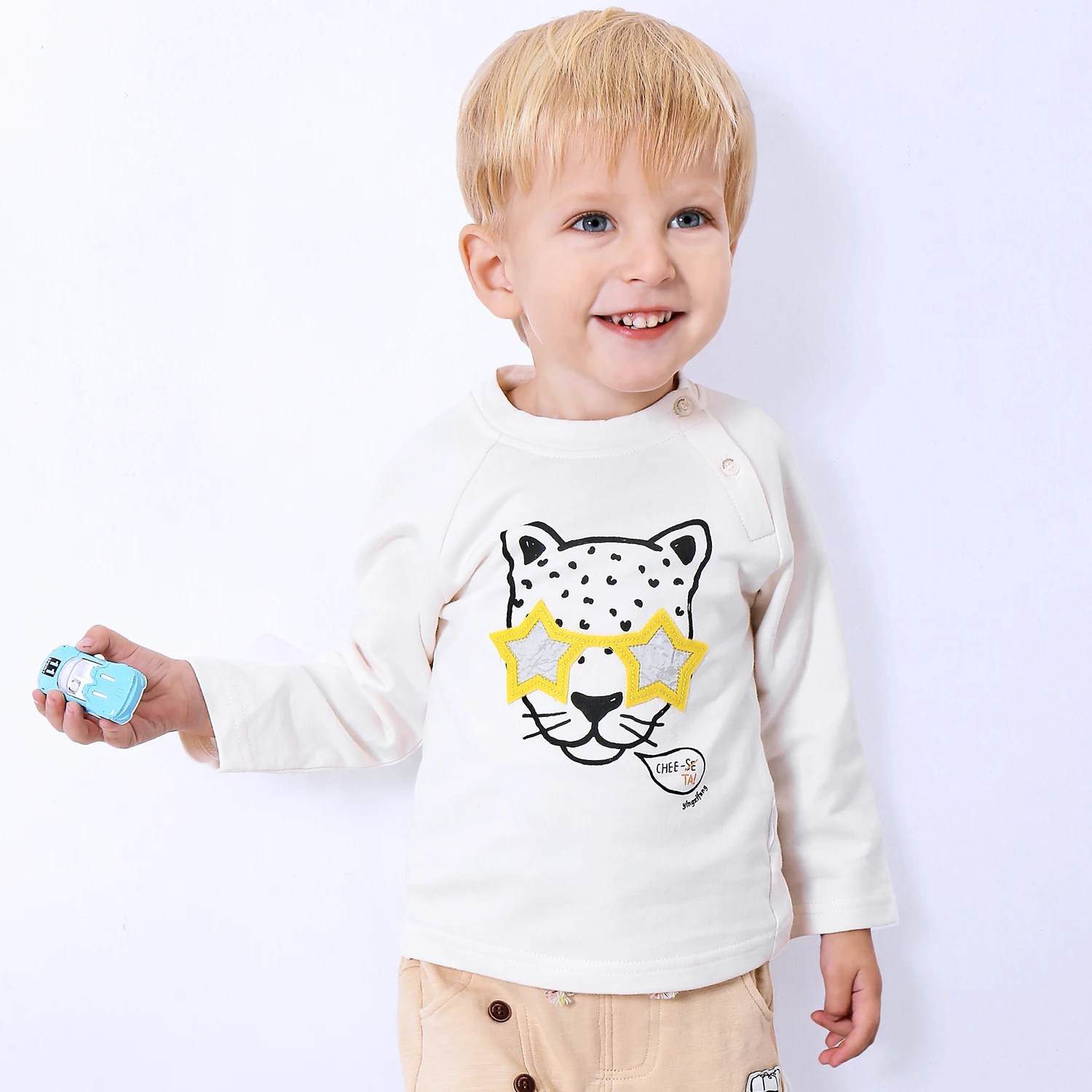 2018 обычный с круглым вырезом унисекс хлопок животных мультфильм печатных рукавом Толстовка пуловер для малышей футболки