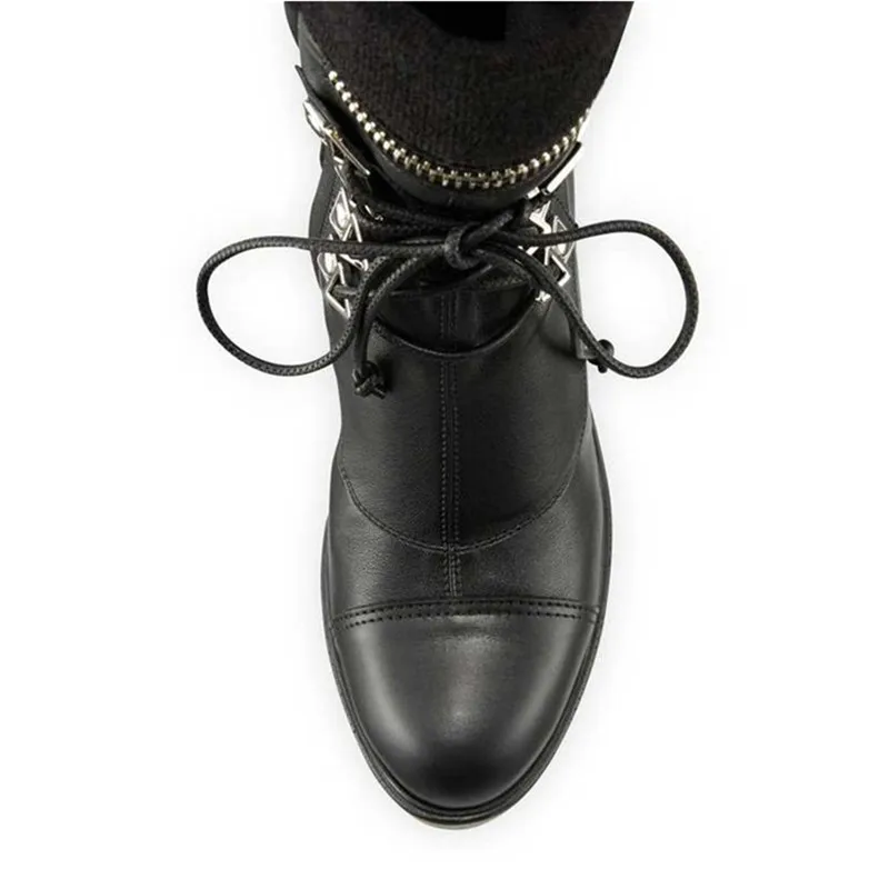 Chic Women Martin Boots British Black Platform Ankle Boots Waterproof  Punks Women's Motorcycle Boots Super High Heel Lady Shoes (5)