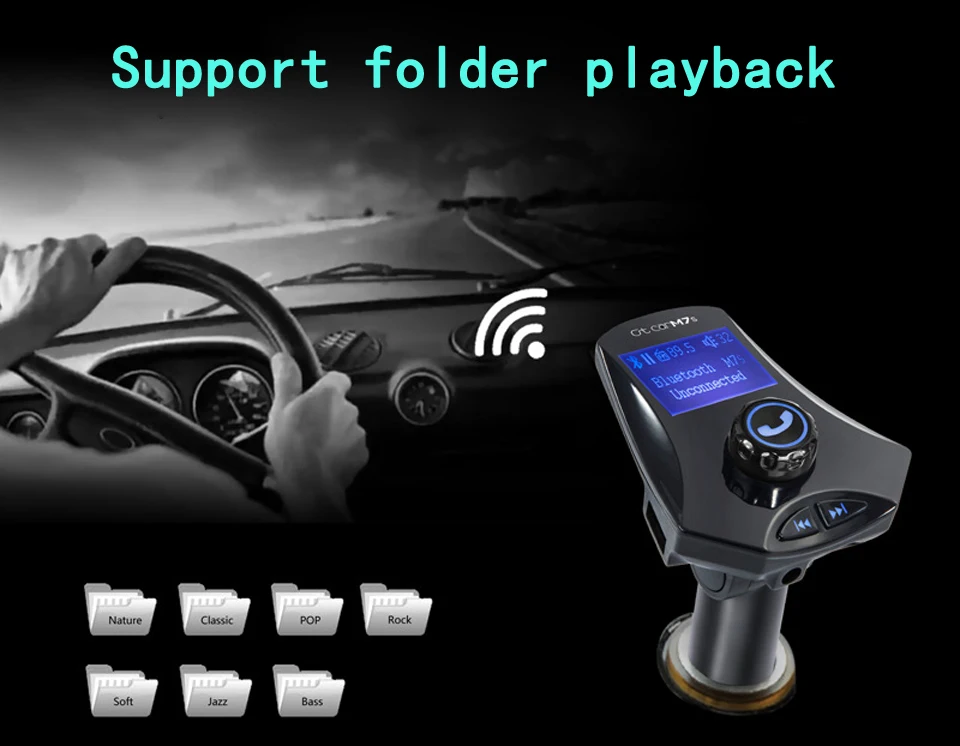 Большой экран беспроводной fm-передатчик автомобильный комплект Bluetooth Handsfree Dual USB TF AUX MP3-плеер Радио адаптер автомобильное быстрое зарядное устройство