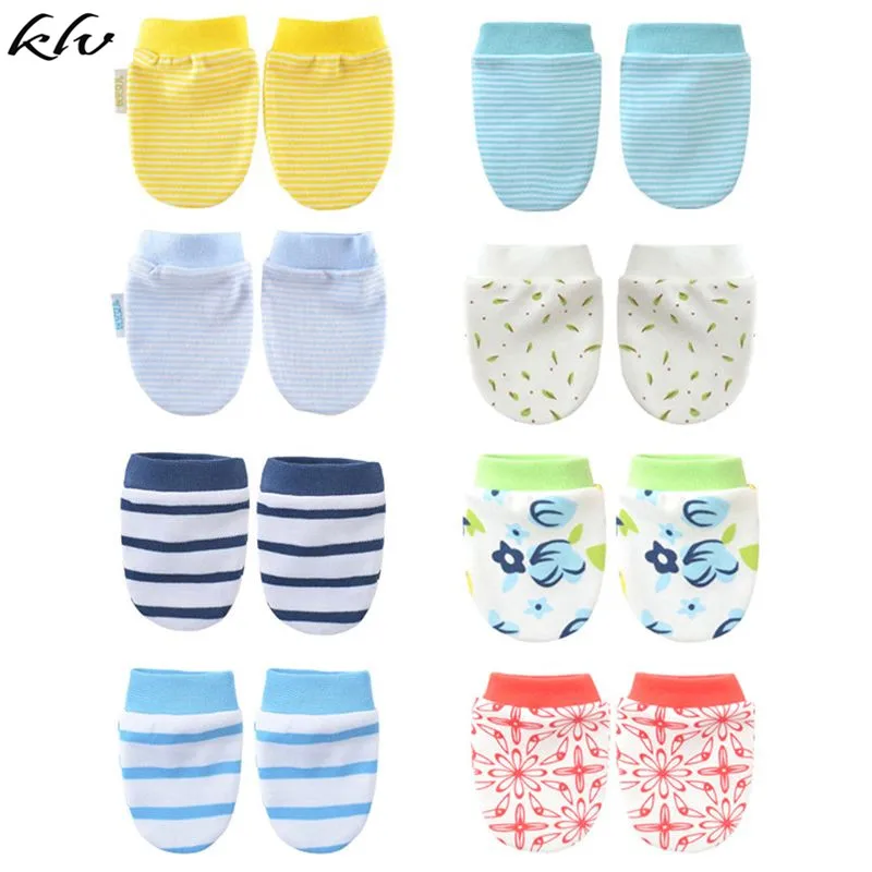 

KLV 1 Pair Printing Style Baby Gloves Children Girls Boys Anti-scratch Protection Glove Soft Newborn Infants Shower Gift