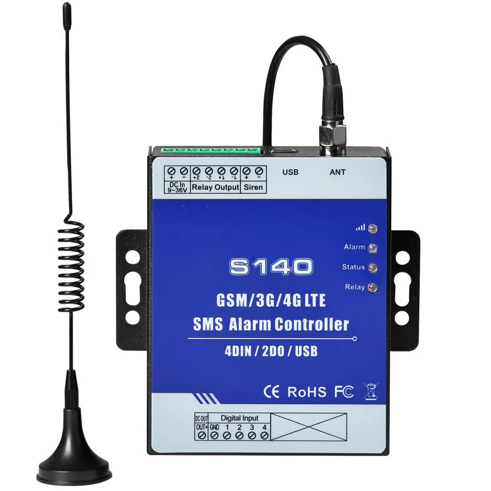 

4G LTE Cellular RTU Alarm Remote Controller for Hydrologic Monitoring with 4 Digital Input 2 Relay Output Supports APP