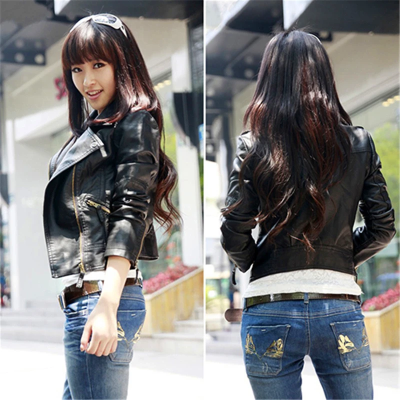 amazing  2020 Women Spring Autumn Faux Leather Jacket Short Paragraph Slim Fit Coat Outwear giacca veste Muj