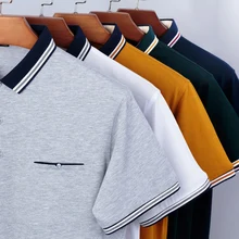 Футболка поло белого цвета для мужчин брендовая одежда одноцветное поло наивысшего качества летняя повседневная м