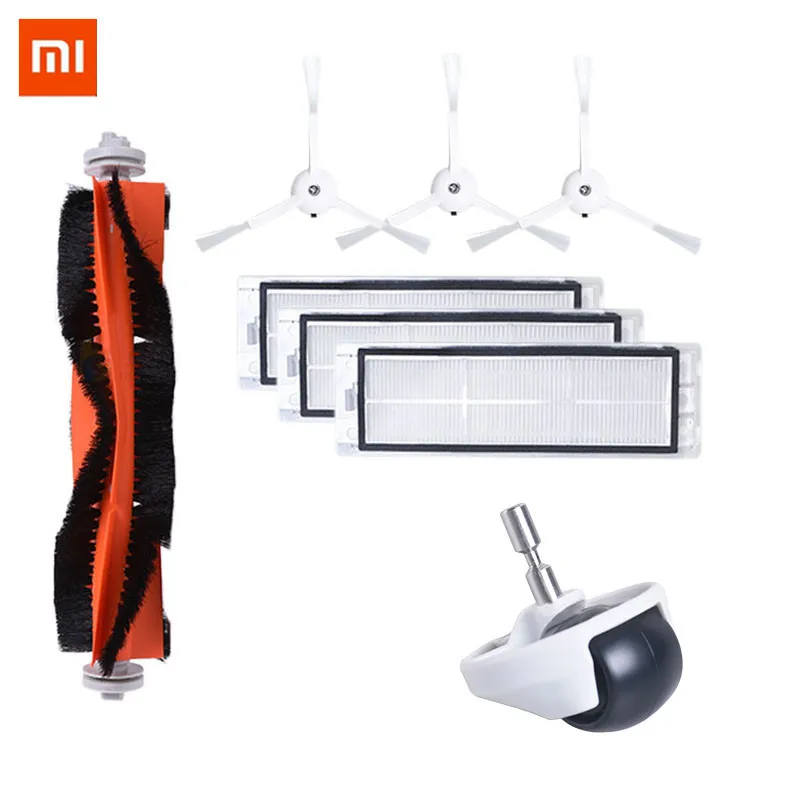 

7PCS Mi Roborock Robot Vacuum Cleaner Accessories Part Replacement 1 Roller Brush 3 Side Brush 3 HEPA Filter 1 Caster Wheel