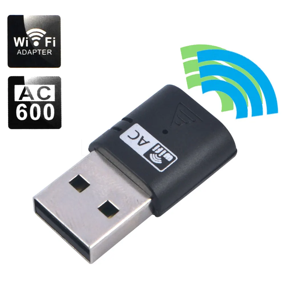 AC600 Wireless 5GHz & 2.4GHz Dual Band USB WiFi Network Adapter 433Mbps Ultra-Fast 802.11ac 5G Super Mini Wi-Fi Network Lan Card