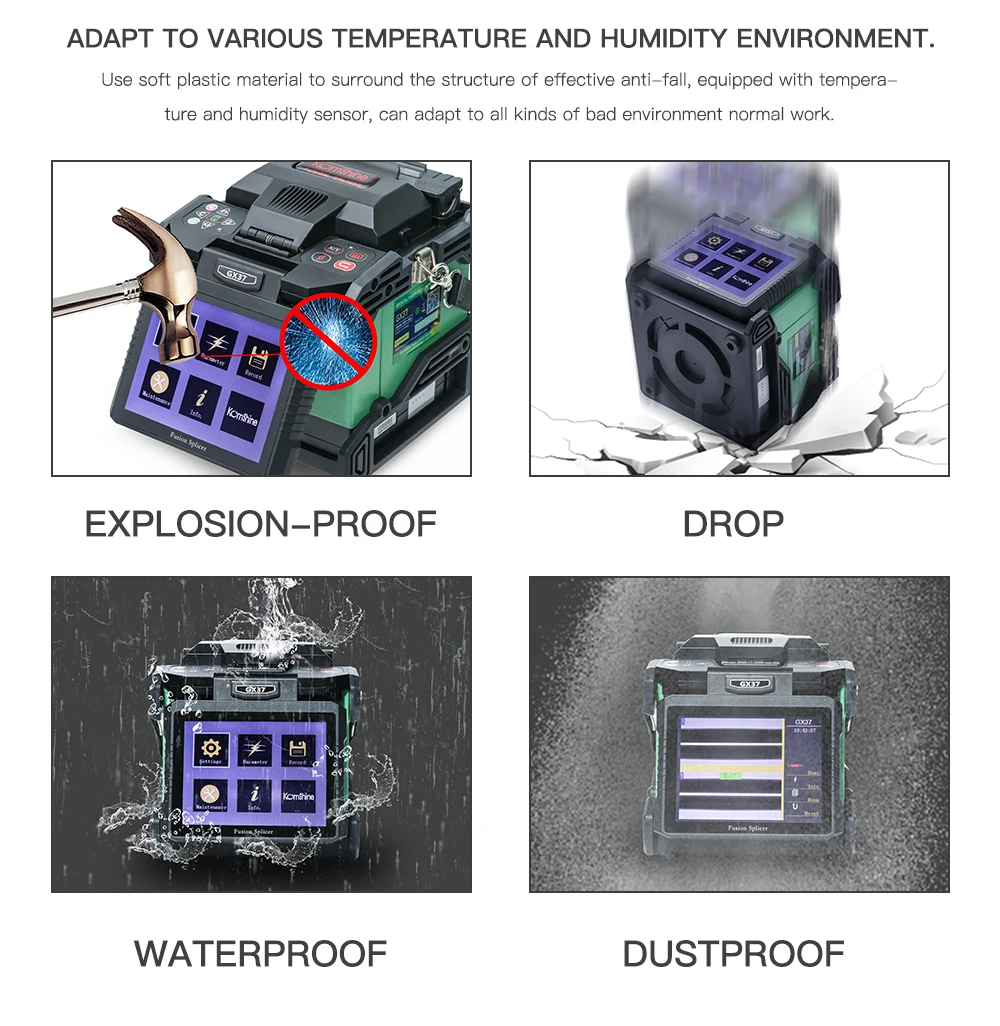 SM& MM Автоматическая FTTH волоконно-оптическая сплайсинговая машина Komshine GX37 оптический аппарат для сварки волокон сварщика w/Бесплатный волоконно-оптический измеритель мощности