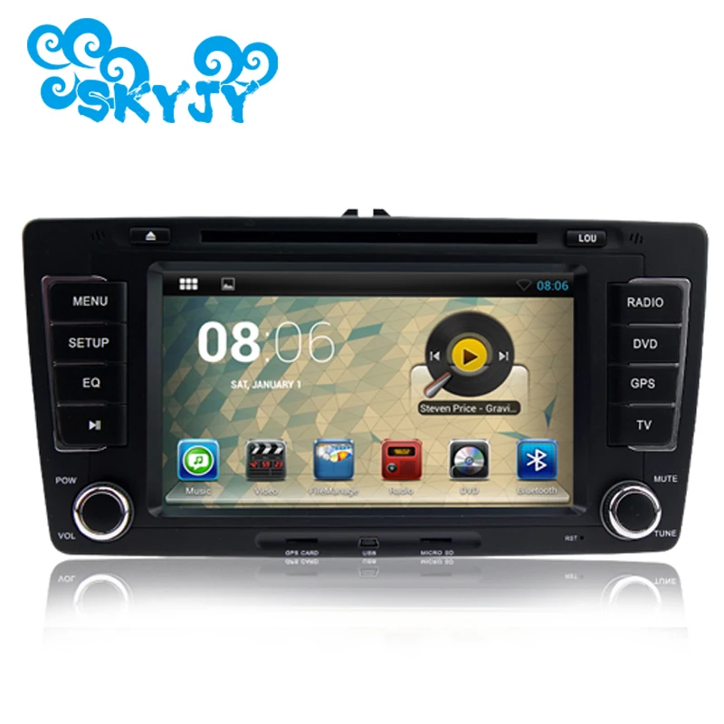 Best Android 8.1.1 7" 2 Din HD Car DVD Player for Skoda Octaiva 2013 Volkswagen 2 Din with 8GB TF Card and Canbus 2017 New Sales 0