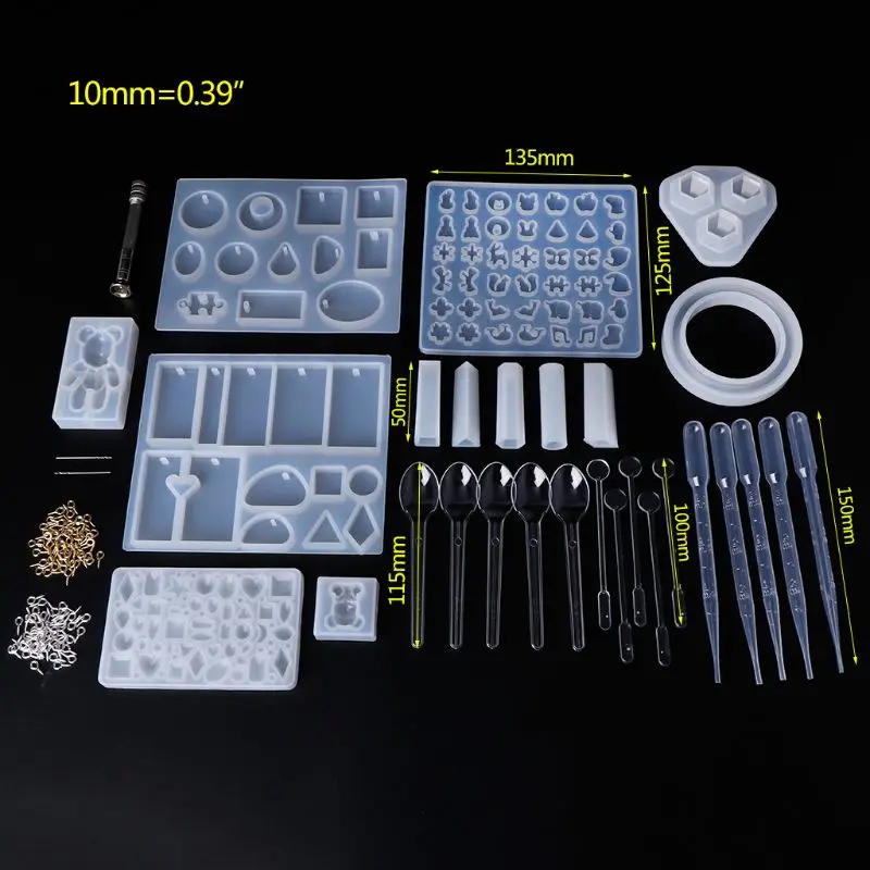 

1 Set Silicone Mold Spoon Stick Dropper Combination Tools DIY Epoxy Resin Crafts Jewelry Making Cake Decoration Molds