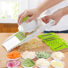 5 en 1 Multi-función de Segmentaciones de Cortador de Vegetales Y Frutas De Plástico Ajustable de Acero Inoxidable Cuchillas ABS Pelador Rallador Slicer F2