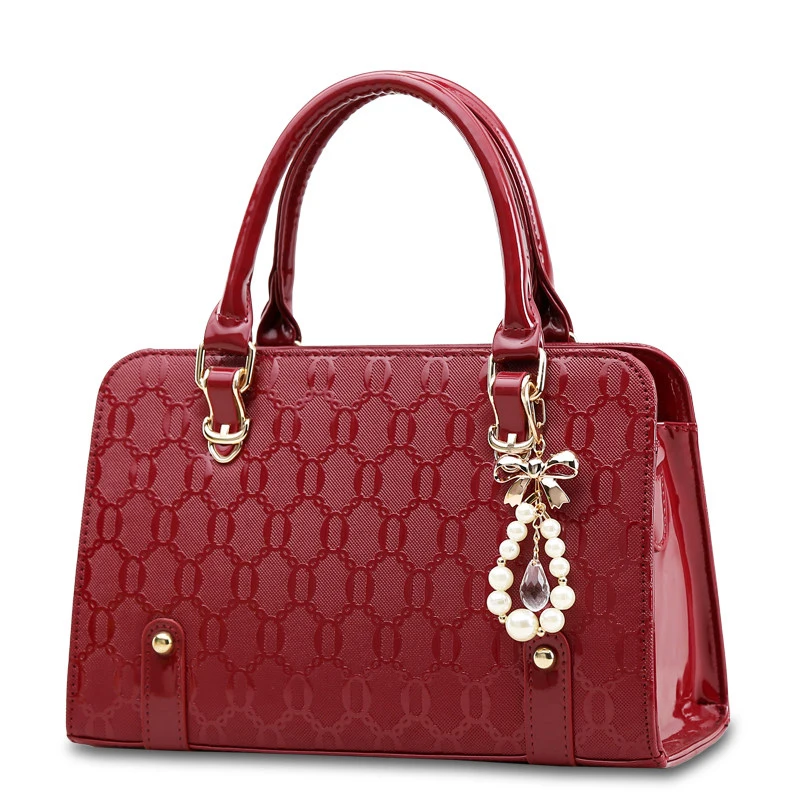 Fashion Embossing PU Leather Luxury font b Handbag b font Women Classy Designer Hard Large Bag