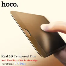 HOCO 3D Curved Edge full cover Tempered Glass For iPhone 7 full screen tempered glass for iPhone 7 plus anti blue light