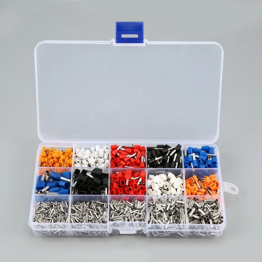 

2340pcs Tube Terminal Box Mixed 15 Models Ferrule Kit Electrical Crimp Terminal Cord Wire End Terminal Block Pure Copper