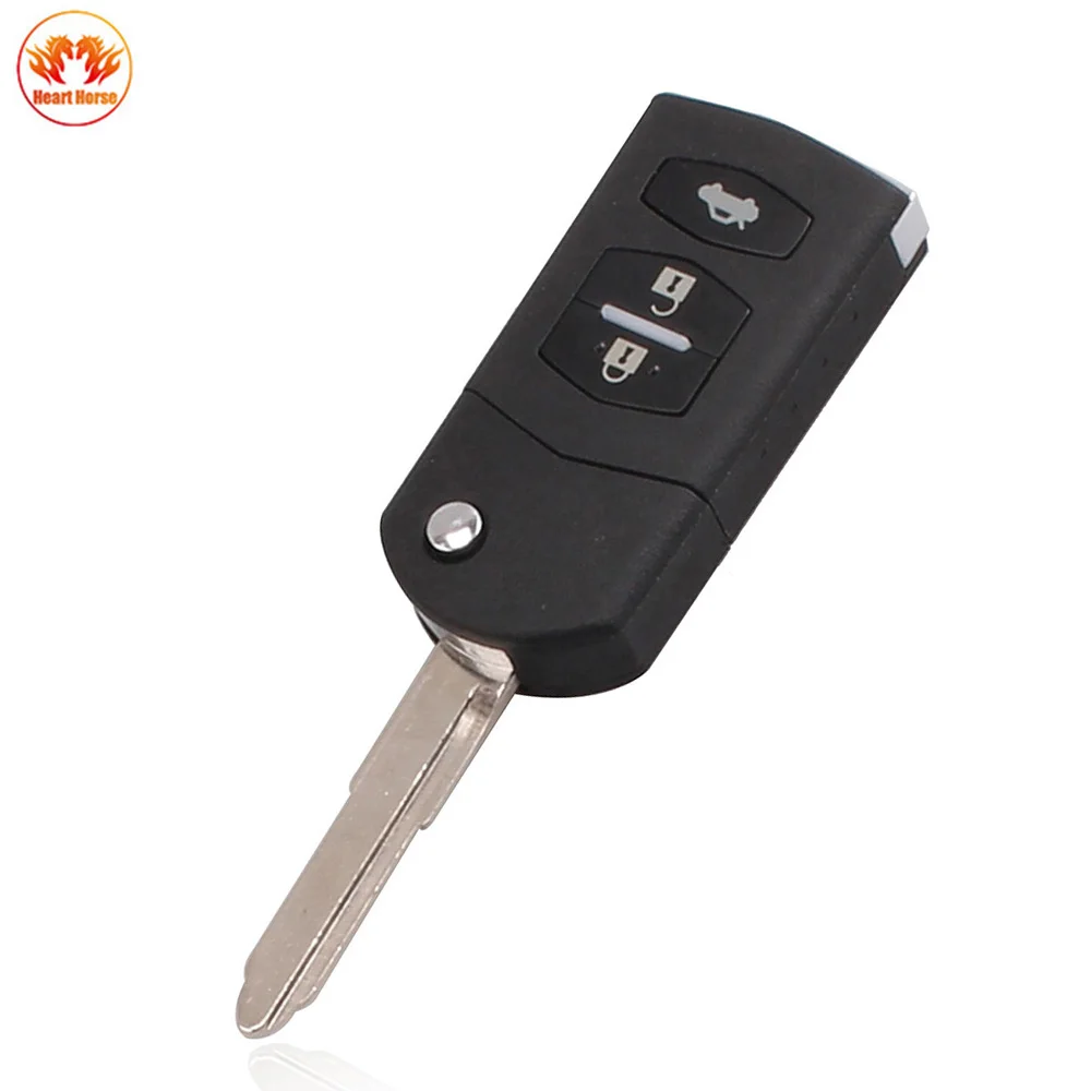 

New 3 Button Replacement Filp Key Case Folding Fob Car Remote Key Shell For MAZDA 3 6 Car Key Fob Cover Uncut Blade