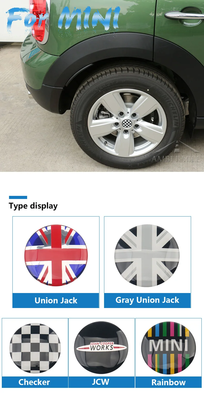Car Wheel Center Hub Cap Stickers Rim Covers for Mini Cooper R56 R55 R60 R61 R53 R57 F54 F55 F56 F60 Car Styling (1)