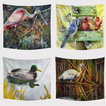

Parrot Tapestry Wall Art Tapestries Tropical Beach Towels Butterfly Water duck Home Decor Picnic Mats Yard Bedspread Table Cloth