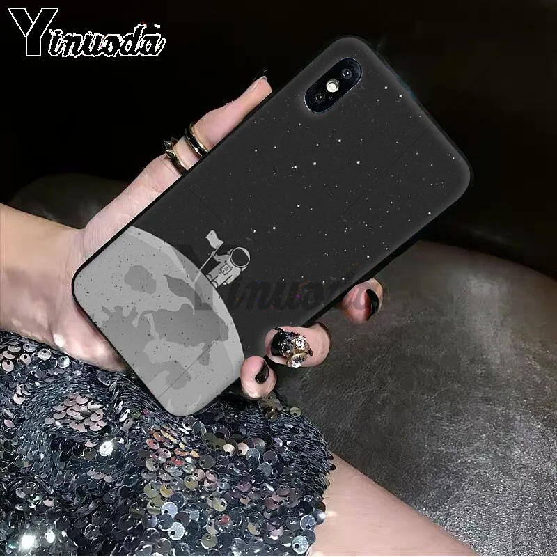 Black With White Moon Stars Space Astronaut