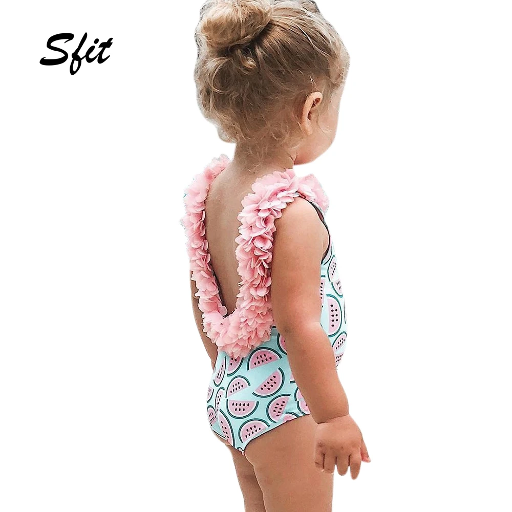 

Sfit Toddler Newborn Kid Baby Girl Swimwear Piece Swimsuit Flower Infant Beachwear Bathing Suit Bodysuit Watermelon Print