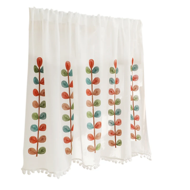 

Home Decoration European style Voile Curtain For Door Living Room Flat Window Curtain Short Half Coffee Curtain Translucidus