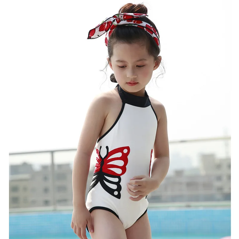 

Baby Girl Swimsuit Conjoined Kids Beach Swimwear Butterfly Print Clothing Waterproof Toddler Babe Bathing Suit 24M 3Y 4Y 6Y8Y