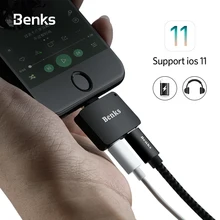 

Benks For iPhone 7 8 Plus 2 in 1 Audio Charging Adapter iOS 11 3.5mm Headphone Jack AUX Charger Connector Converter For iPhone7