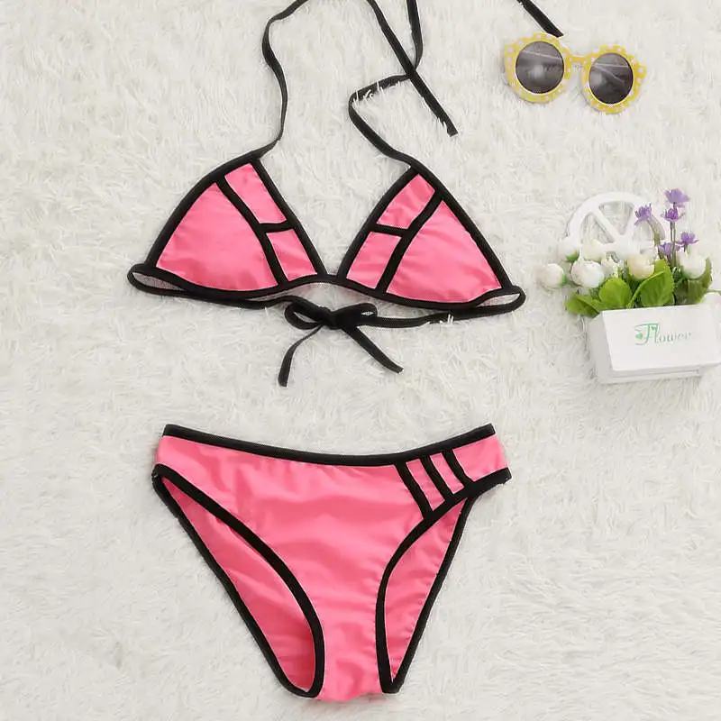 2017 patchwork bikini per le ragazze di colore della caramella dei bambini costumi da bagno bambini