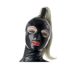 Новый стиль латекс Прохладный 100% Латекс резиновая женский, черный маска 0,4 мм Размеры XXS-XXL