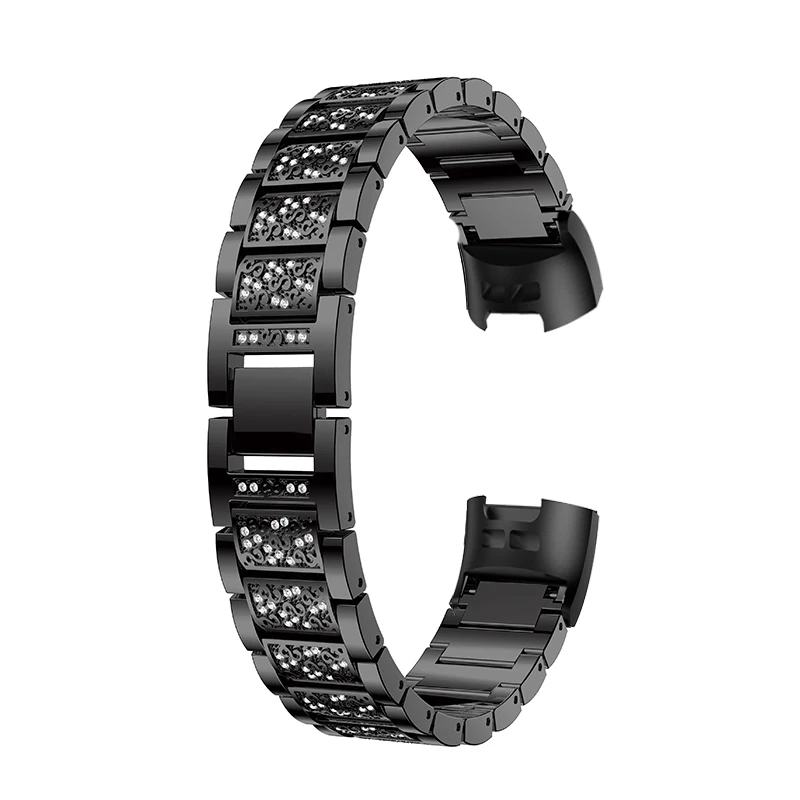 Ремешок для часов Fitbit Charge, 3 ремешка, сменный металлический ремешок из нержавеющей стали, блестящие стразы, браслет для Fitbit Charge 3