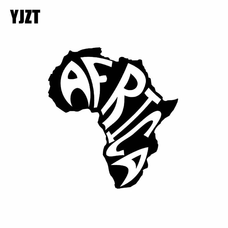 YJZT 14CM*15.2CM Fashion Africa Map Vinyl Decal Car Sticker Black/Silver Graphical Car-styling C11-0934 | Автомобили и мотоциклы