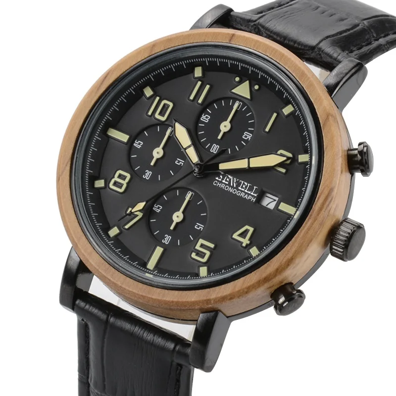 BEWELL WOODEN WATCH