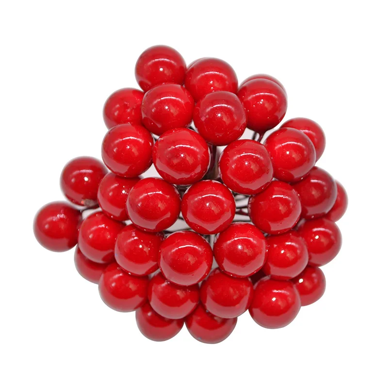 50 шт. мини-ягоды пластиковые поддельные фрукты маленький искусственный жемчуг тычинки для цветов вишня свадьба DIY Подарочная коробка Украшенные Рождественские венки - Цвет: F03