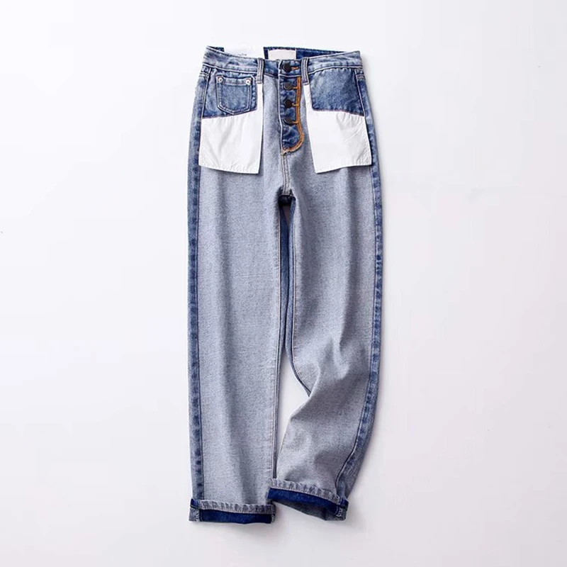 Gplus Весенние новые джинсы женские штаны-шаровары с высокой талией винтажные джинсы на заказ свободные ковбойские джинсовые штаны длиной до щиколотки C7557