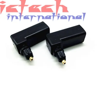 

by dhl or ems 500pcs Toslink 90 Degree Digital Optical Audio Cable Adapter Male to Female Right Angle 360 Rotates PC TV Cable