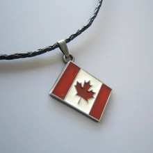 Эмаль Канада подвеска в виде флага кулон Свадебный Кожаный Галстук на шею