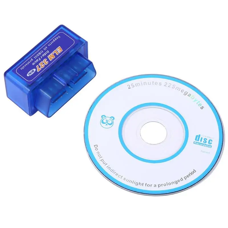 Супер Мини Elm327 Bluetooth OBD2 V2.1 Elm 327 V 2,1 OBD 2 Автомобильный диагностический инструмент сканер Elm-327 OBDII адаптер автоматический диагностический инструмент - Цвет: Синий