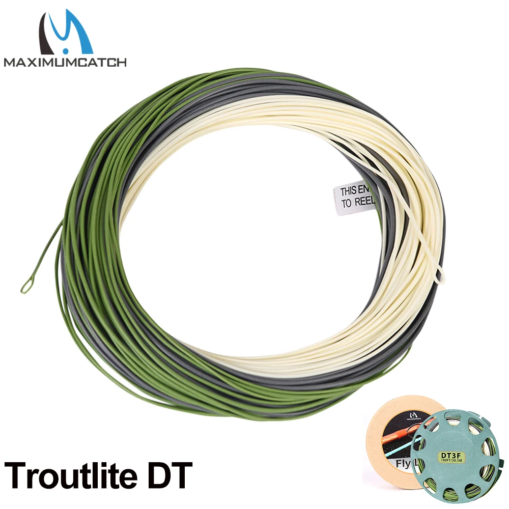 Maximumcatch الحقيقي Troutlite مزدوجة تفتق عائم صنارة صيد السمك بذبابة الصيد الصناعية 90ft 3/4/5/6wt مع اثنين ملحومة الحلقات DT يطير خط