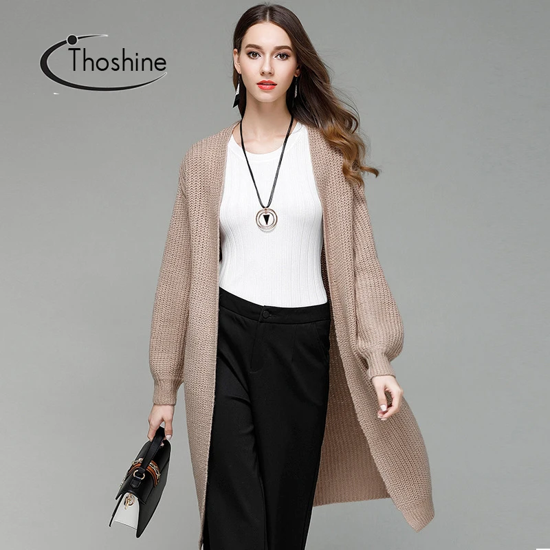 Бренд thoshine весенне-осенний Женский трикотажный свитер короткий однотонный