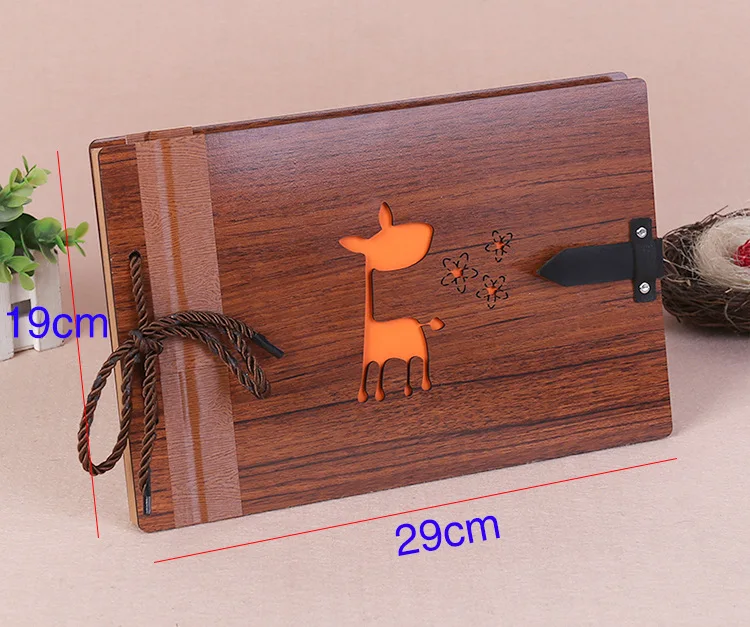 10 дюймов DIY троса деревянный альбом ручное крепление Тип крафт бумага любителей тень восстановление ручной работы путешествия DIY тема фотоальбомы
