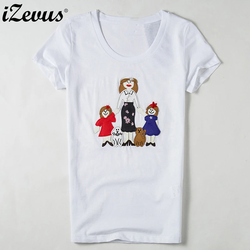 Футболка IZEVUS для женщин Милая женская футболка одежда с коротким рукавом