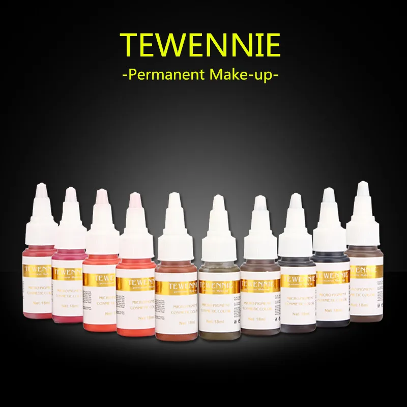 

TEWENNIE High-Quality Permanent Make-Up Tattoo Eyeliner Lip Eyebrow Tattoo Pigment Ink 19 Colors To Choose From Free Shipping