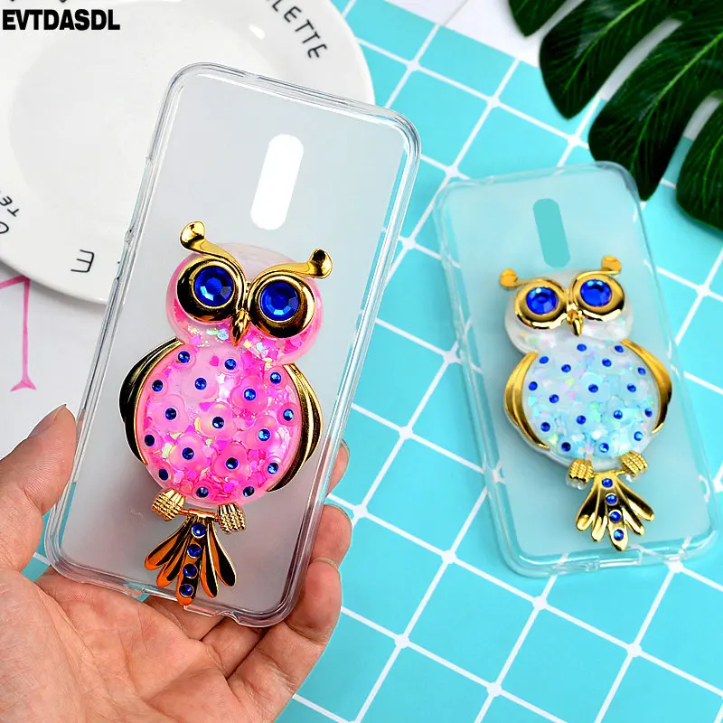 Glitter Dynamic Liquid Quicksand Case for Fly Cirrus 13 FS518 3D Owl Unicorn Cartoon Animals Cover For Fly FS518 FS 518 Shining