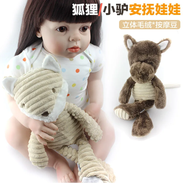 36cm New born Baby Plush Doll stuffed Fox donkey doll sleep to comfort