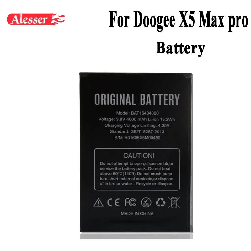 Аккумулятор Alesser Для DOOGEE X5 Max pro высококачественный резервный аккумулятор 4000 мАч