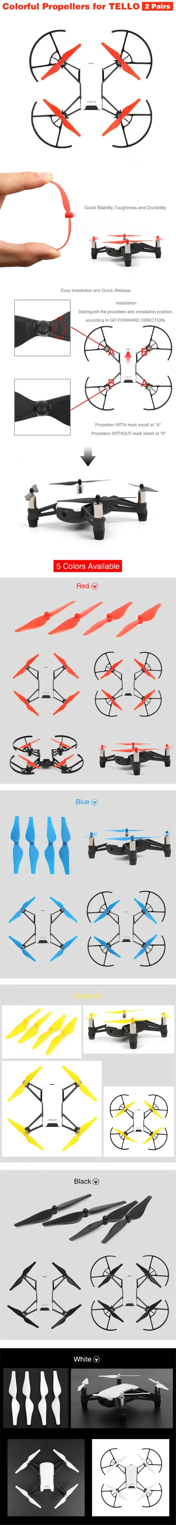 2 пары быстроразъемных пропеллеров для DJI TELLO Drone пропеллеров